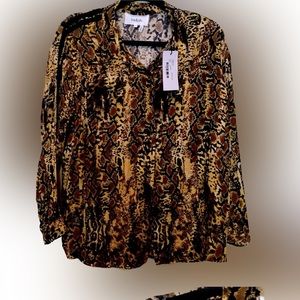 ba&sh size L Blouse color: Ochre. (Cheetah motif)